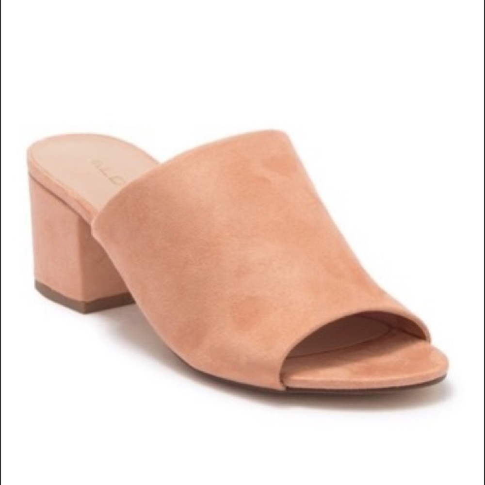 ALDO Mule Block Heel Almond Toe Shoe